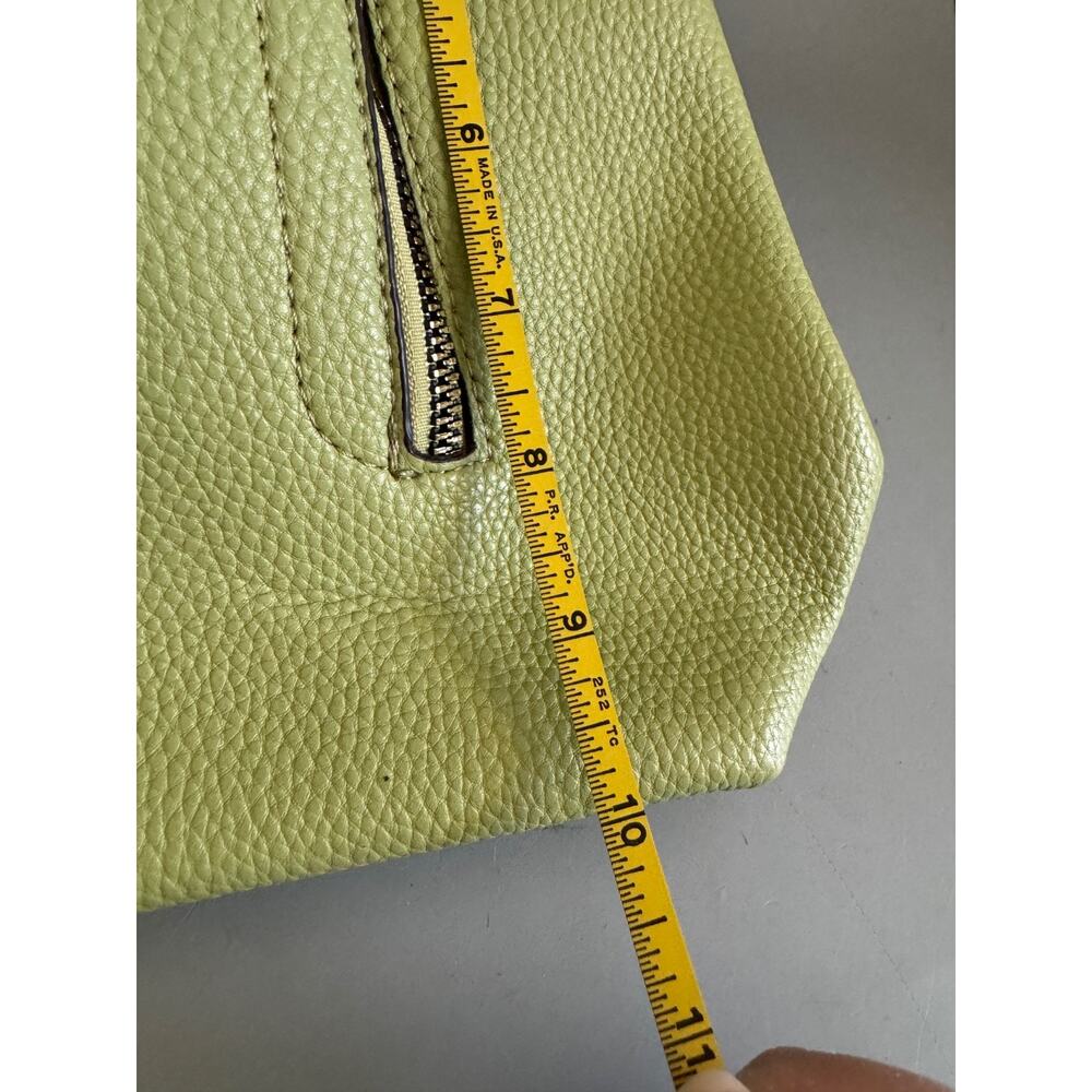 Nanette Lepore Green Shoulder Bag Tote Gold Hardware Front Zip Pocket Pastel - Picture 7 of 7